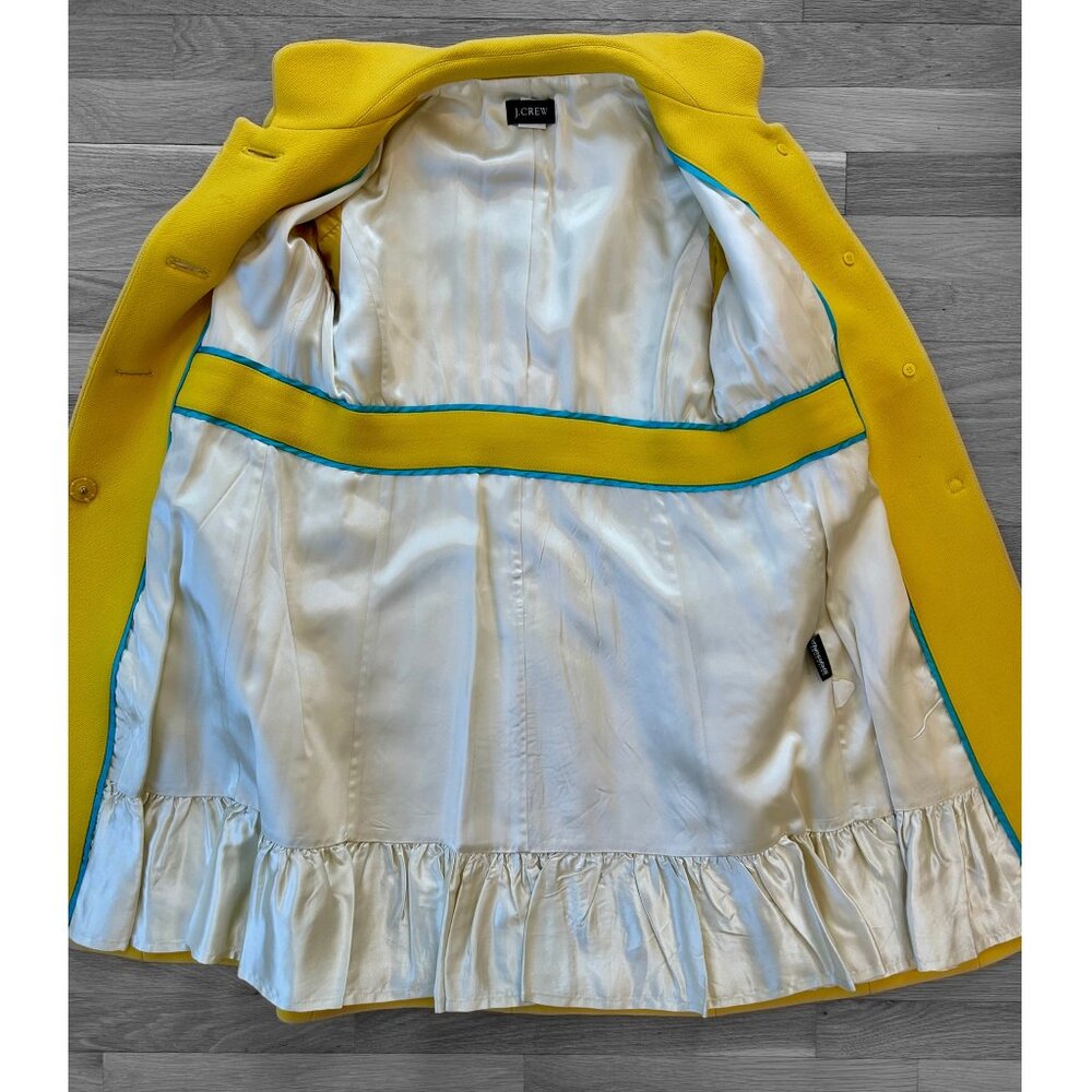 J.Crew Italian Double-Cloth Wool Ruffle Collar Coat with Thinsulate in Yellow - Picture 2 of 6